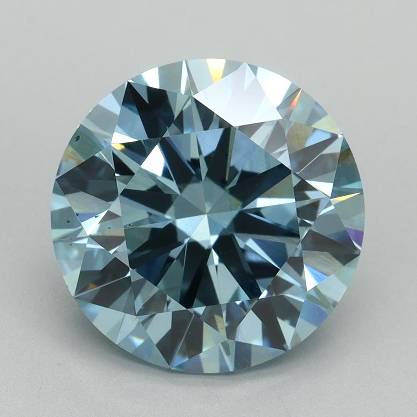 5.09 Ct. Fancy Vivid Blue Round Lab Grown Diamond