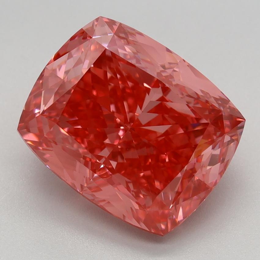 4.18 Ct. Fancy Vivid Pink Cushion Lab Grown Diamond