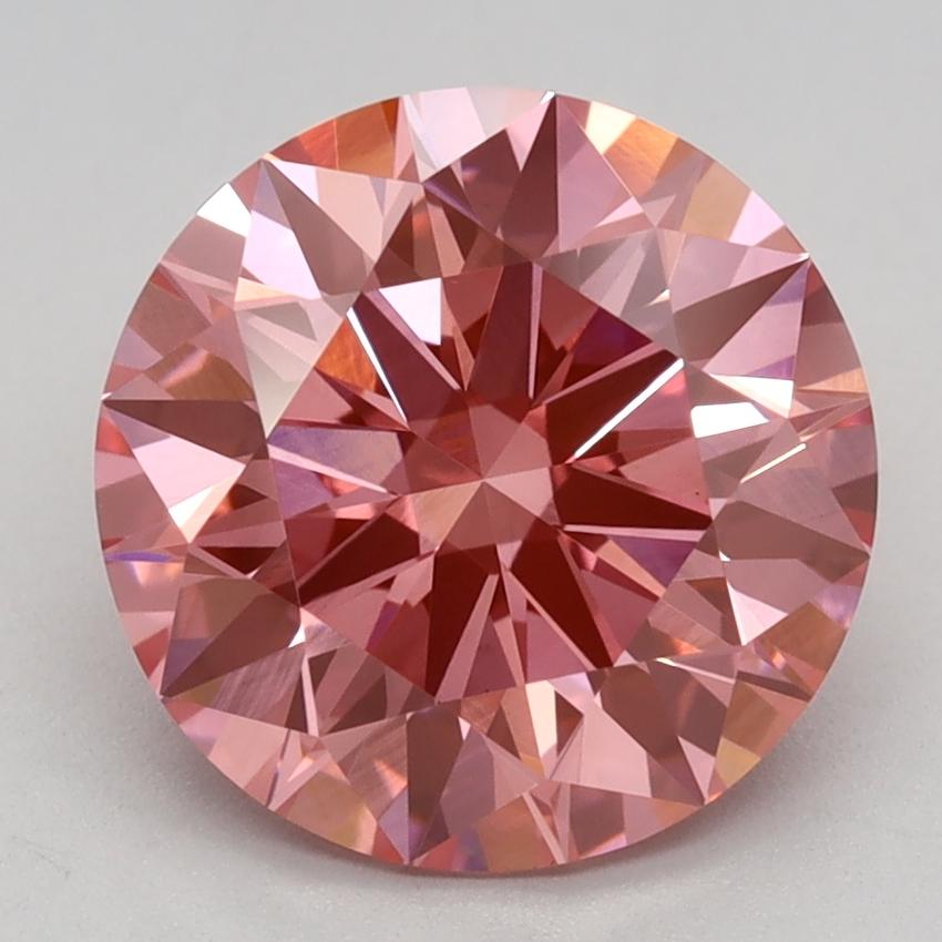 2.53 Ct. Fancy Vivid Pink Round Lab Grown Diamond