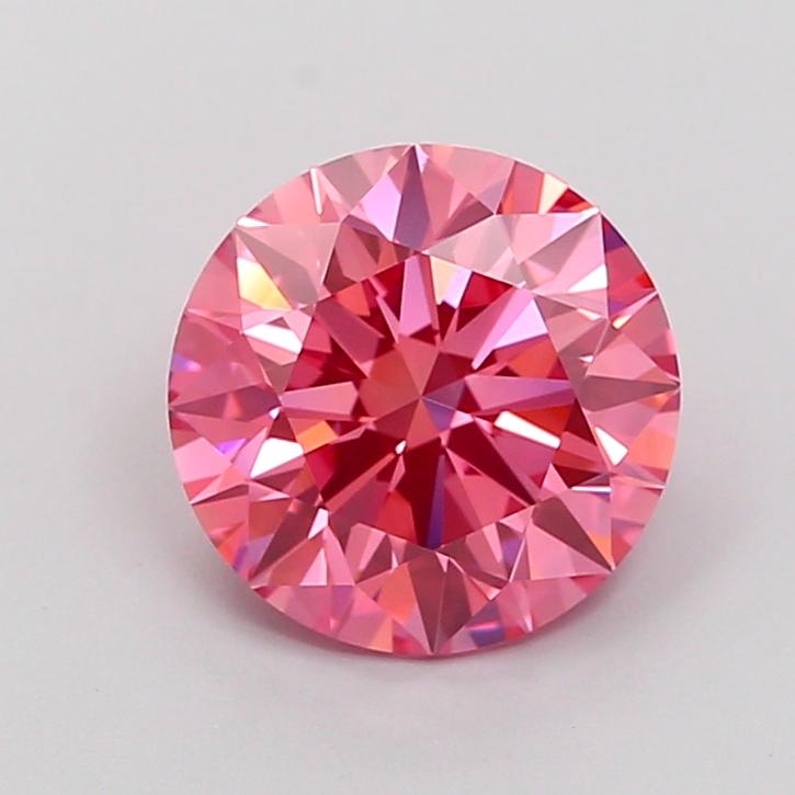 2.1 Ct. Fancy Vivid Pink Round Lab Grown Diamond