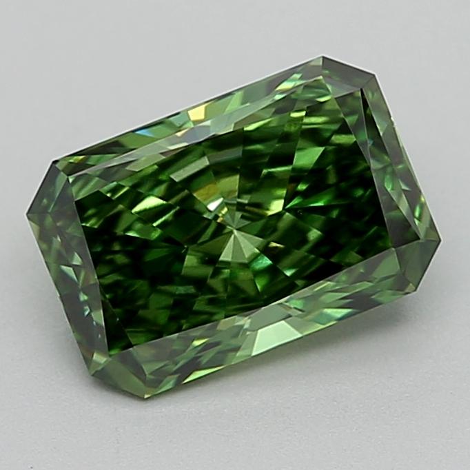 1.42 Ct. Fancy Vivid  Green Radiant Lab Grown Diamond