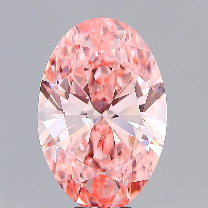 7.61 Ct. Fancy Intense  Pink Oval Lab Grown Diamond