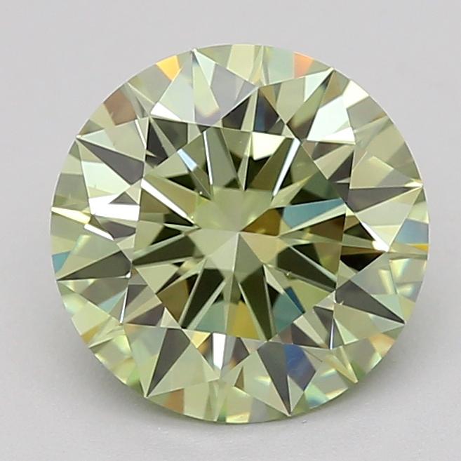 1.54 Ct. Fancy Vivid  Green Round Lab Grown Diamond