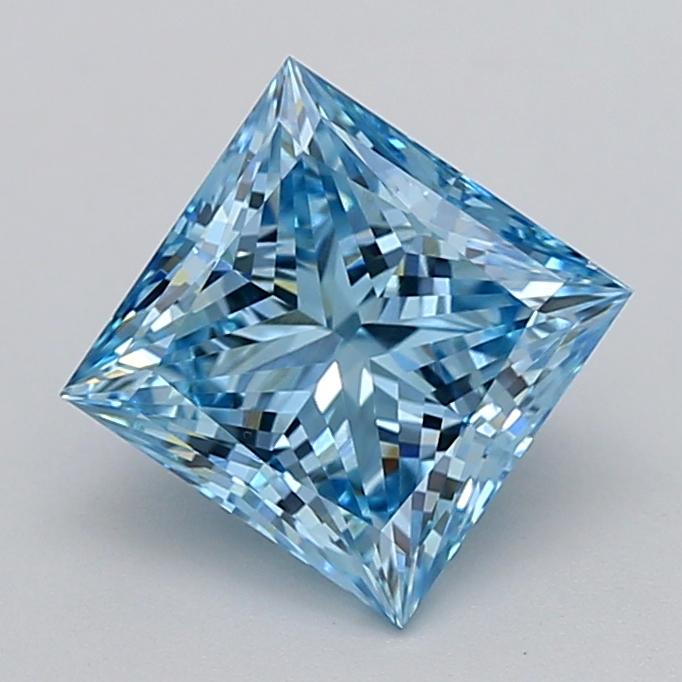 2.02 Ct. Fancy Vivid  Blue Princess Lab Grown Diamond