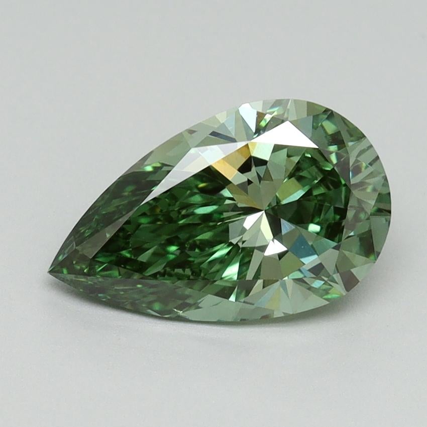 1.65 Ct. Fancy Vivid Pacific Green Pear Lab Grown Diamond