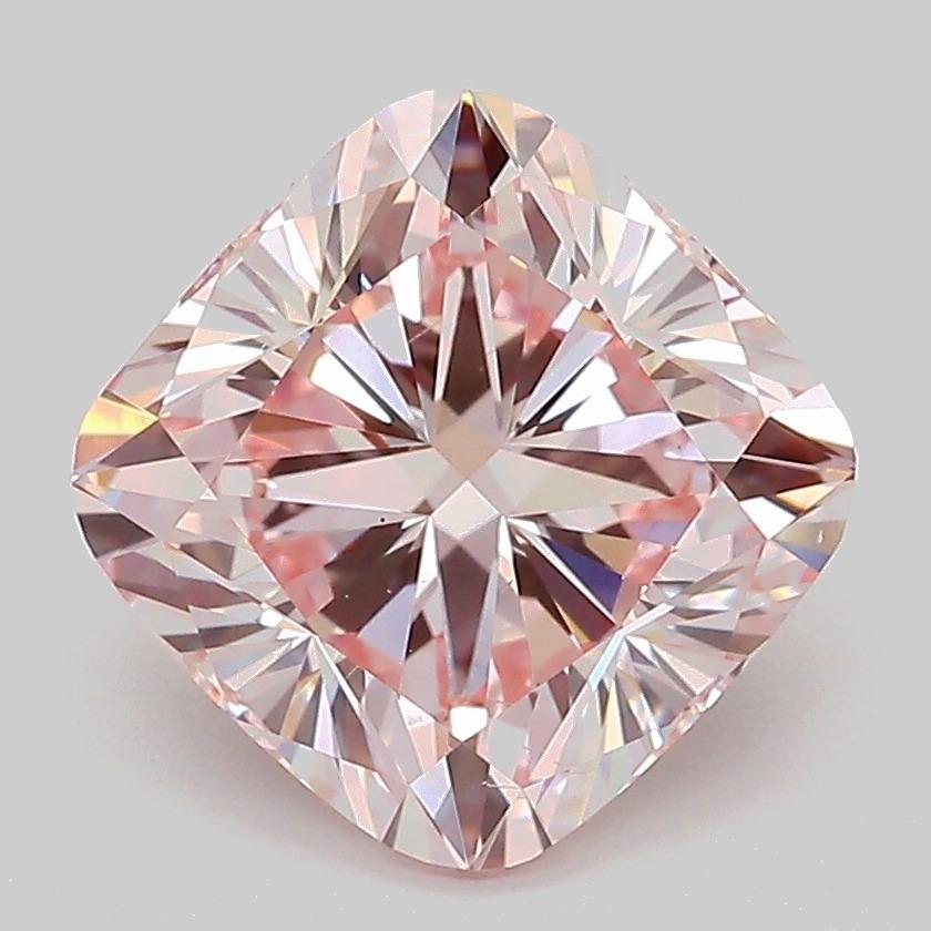 3.02 Ct. Fancy Intense Pink Cushion Lab Grown Diamond