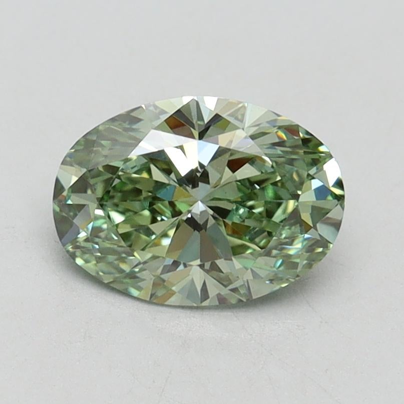 1.02 Ct. Fancy Vivid Green Oval Lab Grown Diamond