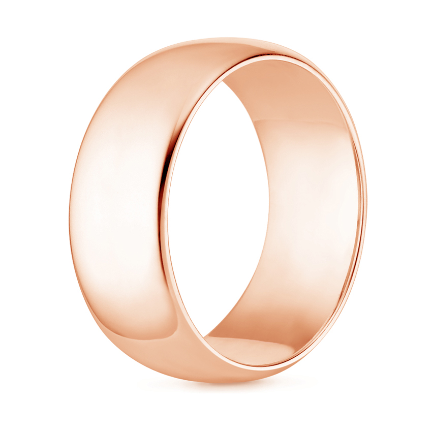 Raised Oval Bump And Edged 9ct Rose Gold 4mm Wedding Ring