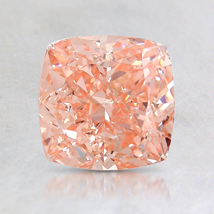 1.59 Ct. Fancy Orangy Pink Cushion Lab Created Diamond