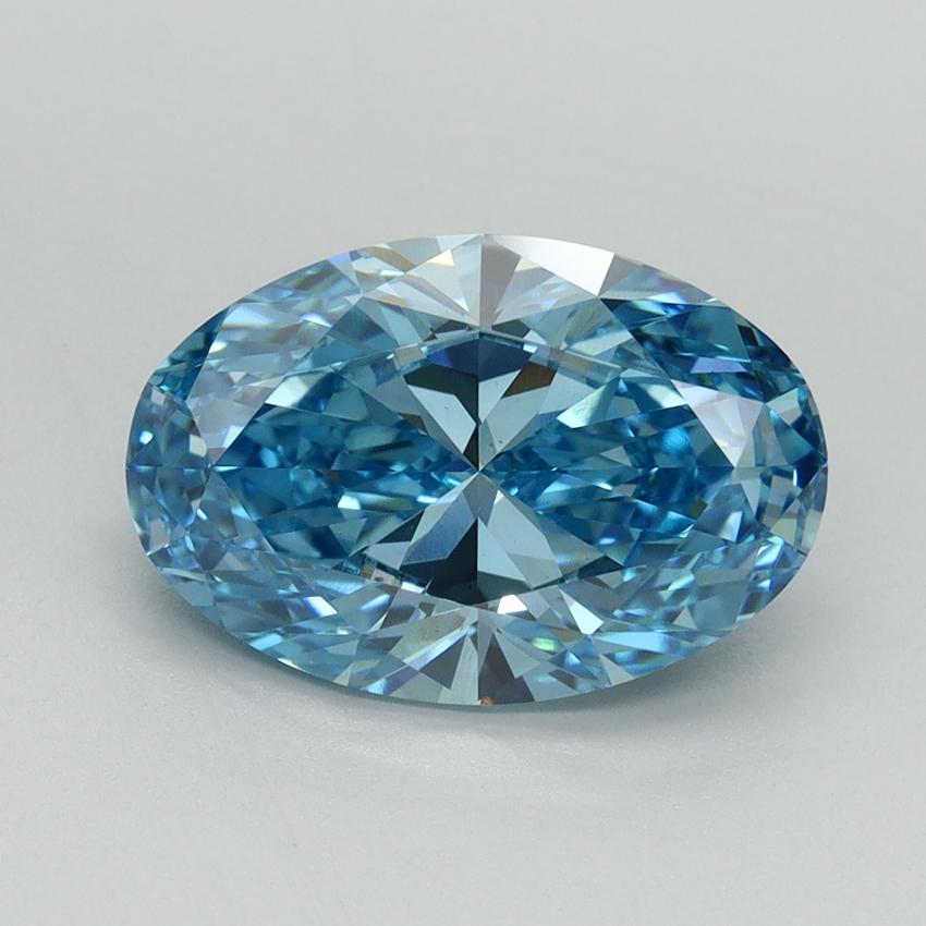 3.13 Ct. Fancy Vivid Blue Oval Lab Grown Diamond