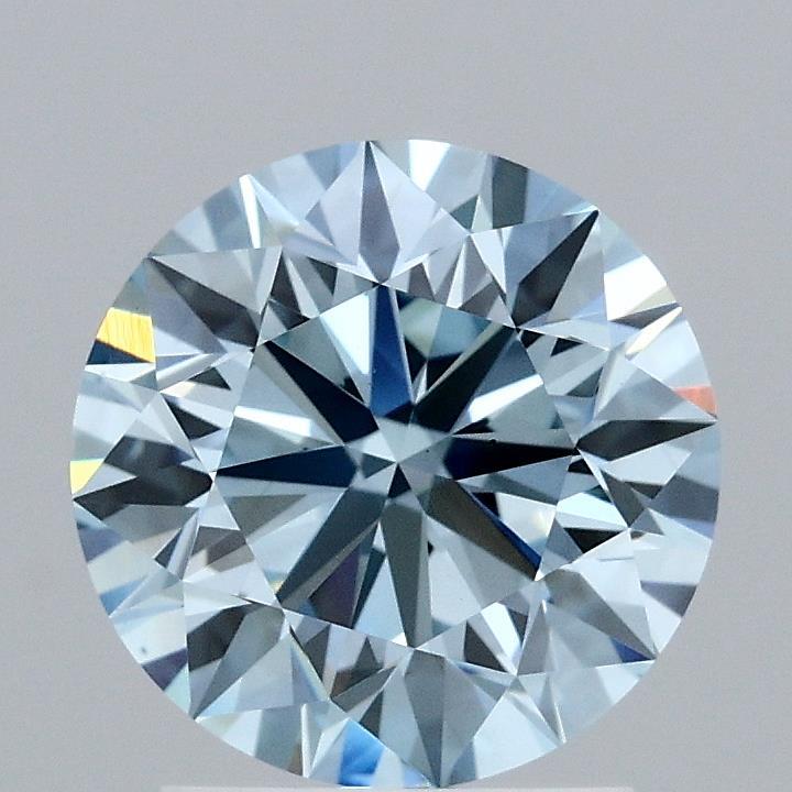 2.04 Ct. Fancy Intense Blue Round Lab Grown Diamond