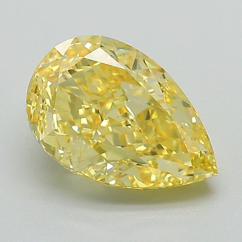 2.10 Ct. Fancy Vivid Yellow Pear Lab Grown Diamond