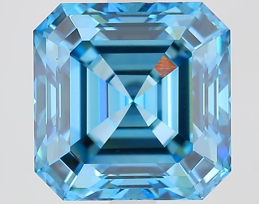4.08 Ct. Fancy Vivid Blue Asscher Lab Grown Diamond