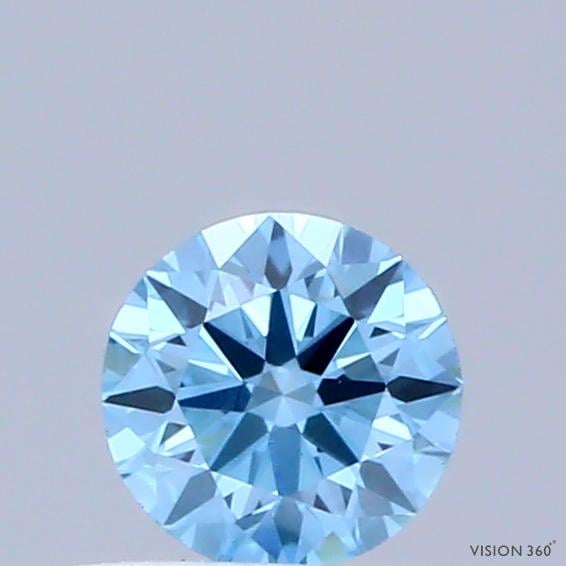 0.30 Ct. Fancy Vivid Blue Round Lab Grown Diamond