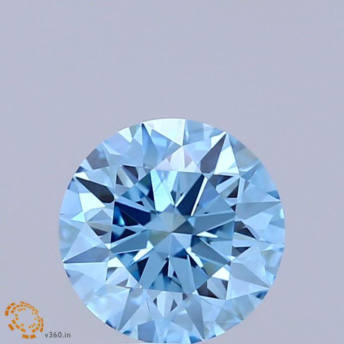 1.53 Ct. Fancy Vivid Blue Round Lab Grown Diamond