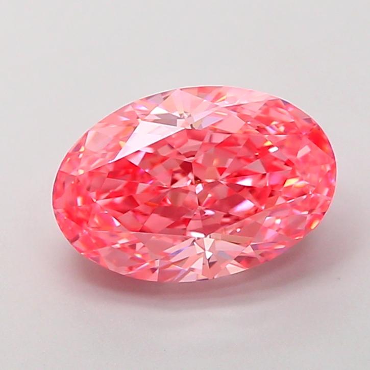 3.01 Ct. Fancy Vivid Pink Oval Lab Grown Diamond