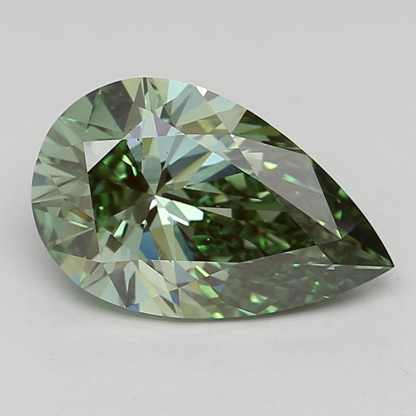 5.13 Ct. Fancy Vivid  Green Pear Lab Grown Diamond