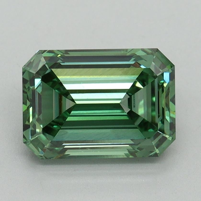 2.15 Ct. Fancy Vivid Pacific Green Emerald Lab Grown Diamond