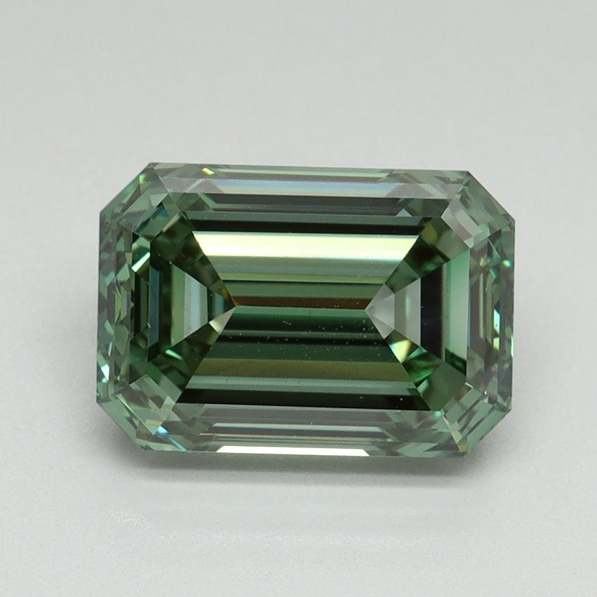 3.02 Ct. Fancy Vivid Pacific Green Emerald Lab Grown Diamond
