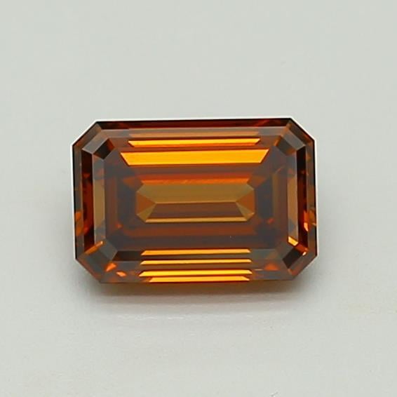 1.11 Ct. Fancy Deep  Orange Emerald Lab Grown Diamond