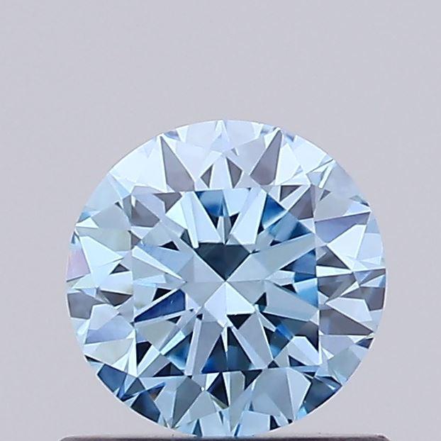 0.77 Ct. Fancy Vivid Blue Round Lab Grown Diamond