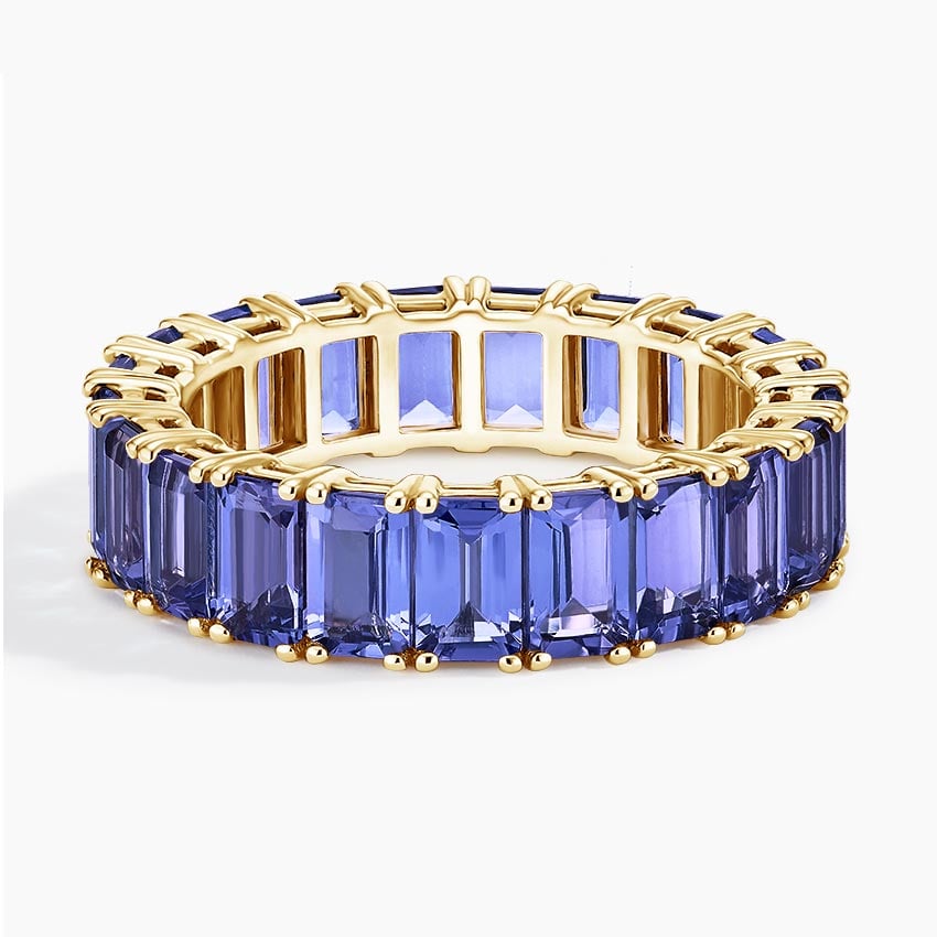 18K Yellow Gold Eternity Tanzanite Cocktail Ring