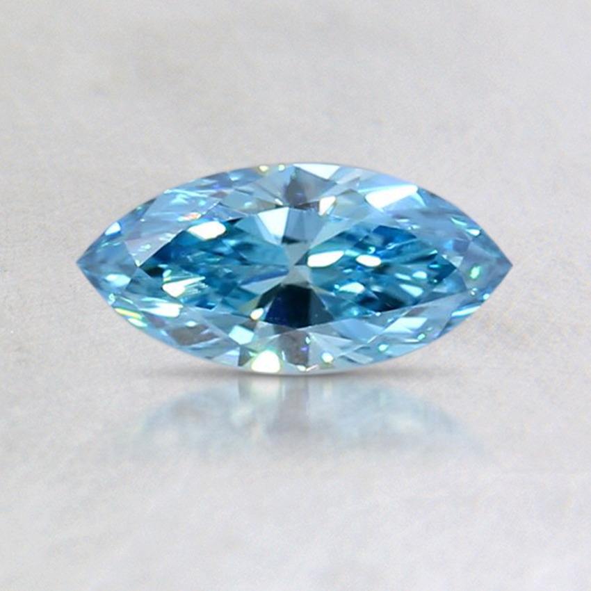 0.37 Ct. Fancy Vivid Greenish Blue Marquise Lab Created Diamond
