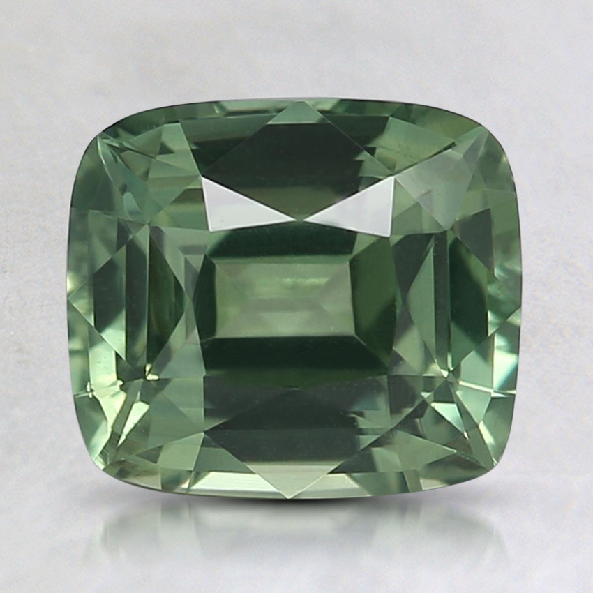 7.8x6.8mm Green Cushion Sapphire