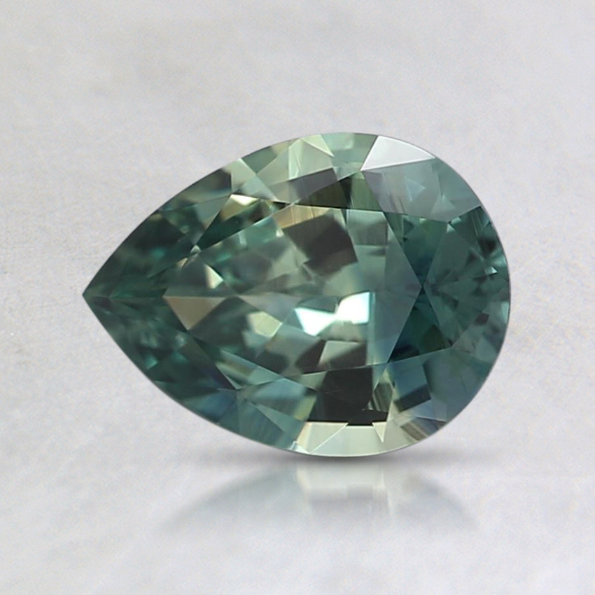7.4x5.4mm Teal Pear Sapphire