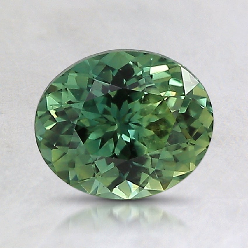 7.4x6.2mm Unheated Teal Oval Sapphire