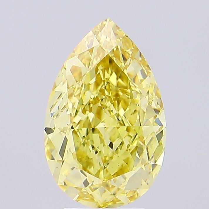 5.05 Ct. Fancy Vivid Yellow Pear Lab Grown Diamond