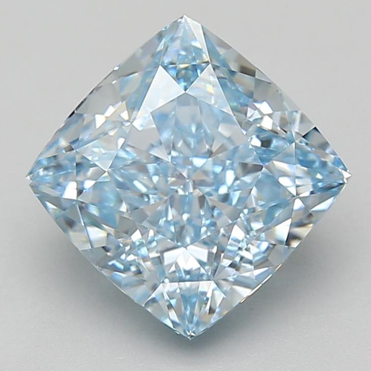 4.06 Ct. Fancy Intense Blue Cushion Lab Grown Diamond