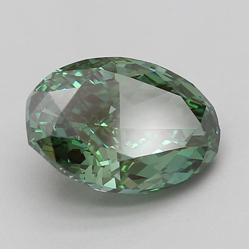 5.05 Ct. Fancy Vivid Green Oval Lab Grown Diamond