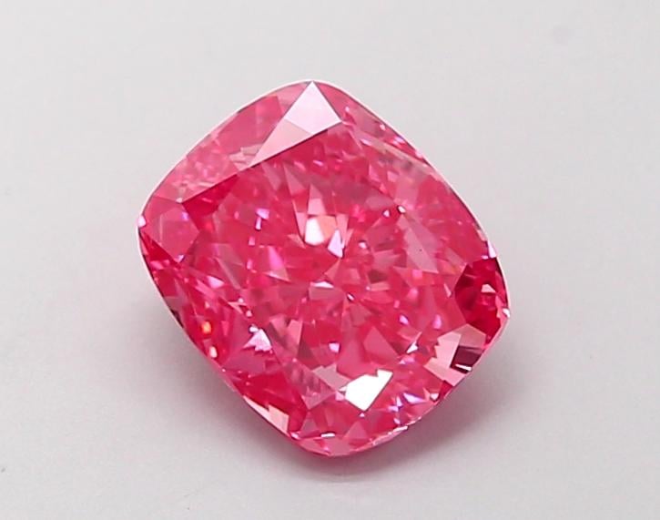 1.22 Ct. Fancy Vivid  Pink Cushion Lab Grown Diamond