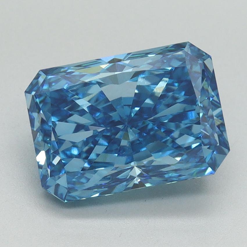 3.27 Ct. Fancy Vivid Blue Radiant Lab Grown Diamond