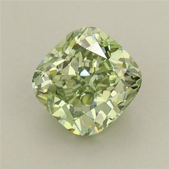 1.01 Ct. Fancy Vivid Green Cushion Lab Grown Diamond