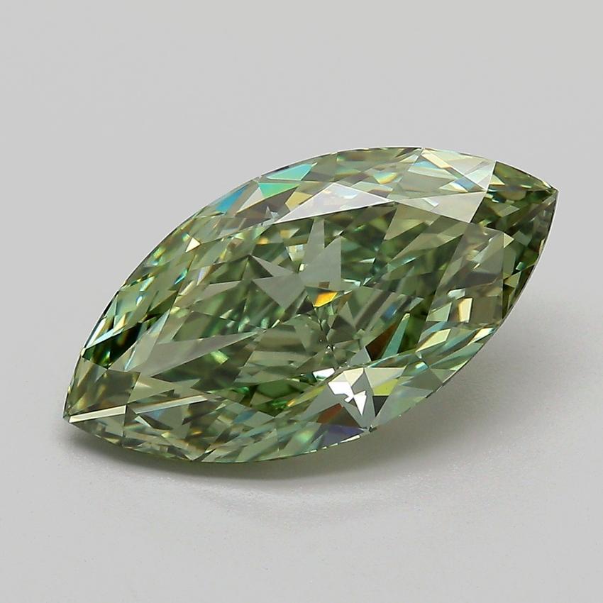 4.06 Ct. Fancy Vivid Green Marquise Lab Grown Diamond