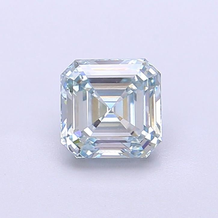 1.05 Ct. Fancy Light Bluish Green Asscher Lab Grown Diamond