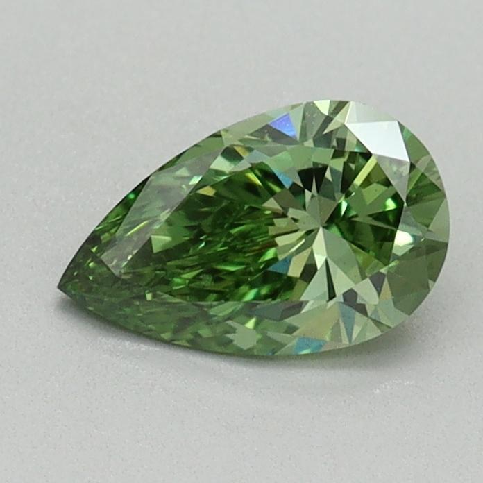 0.62 Ct. Fancy Vivid Green Pear Lab Grown Diamond
