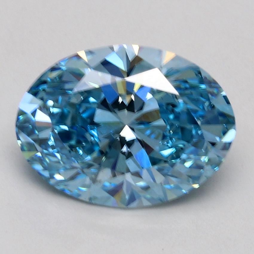 2.06 Ct. Fancy Vivid Blue Oval Lab Grown Diamond