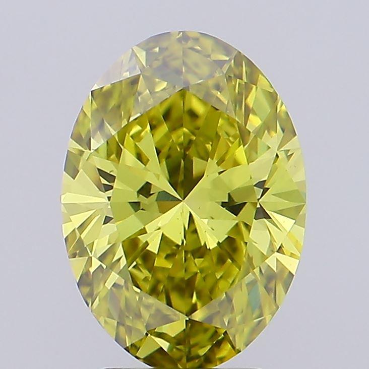 3.02 Ct. Fancy Vivid Yellow Oval Lab Grown Diamond