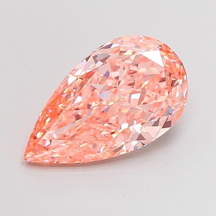 3.68 Ct. Fancy Vivid Orangy Pink Pear Lab Grown Diamond