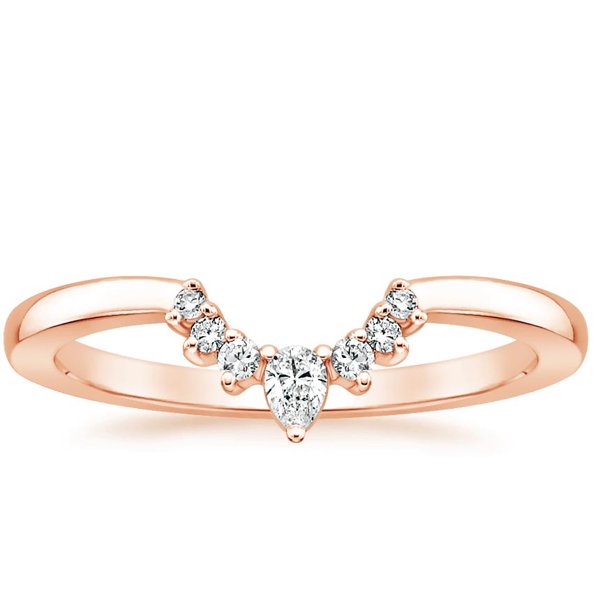 Crescent Diamond Wedding Band Lunette Brilliant Earth