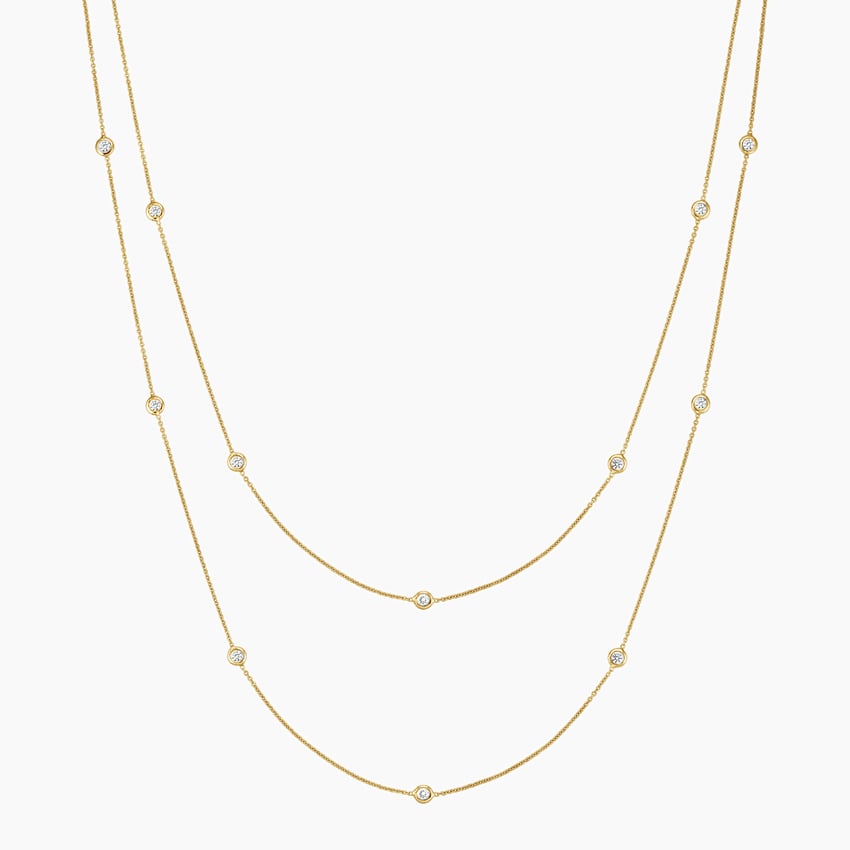 14KT Yellow Gold Abstract delight Diamond Necklace