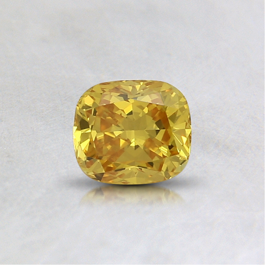 0.41 Ct. Fancy Vivid Yellow Cushion Lab Grown Diamond