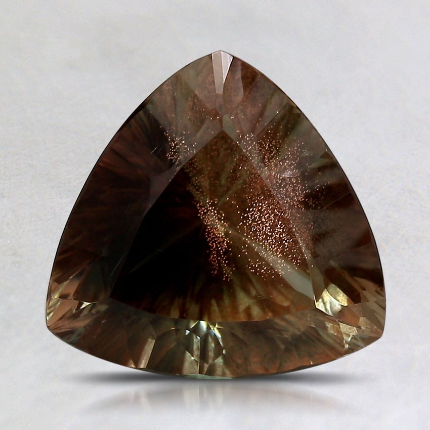 13.7x13.5mm Unheated Parti-Color Trillion Oregon Sunstone