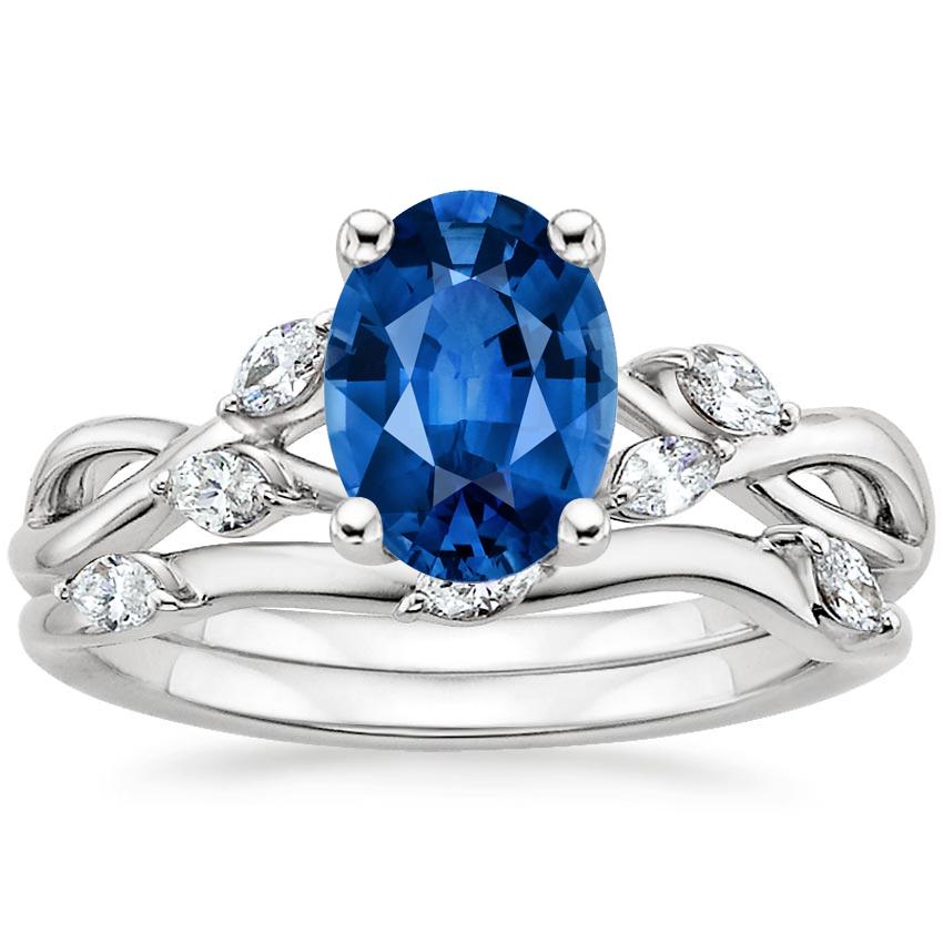 Sapphire Willow Bridal Set (1/4 ct. tw.) in 18K White Gold