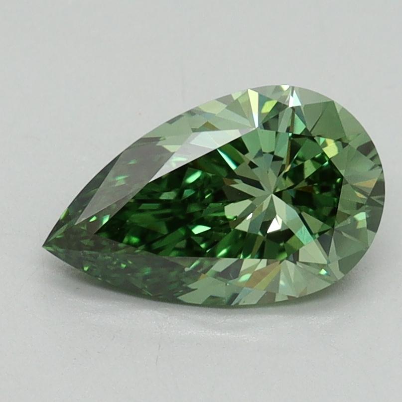 1.18 Ct. Fancy Vivid Green Pear Lab Grown Diamond