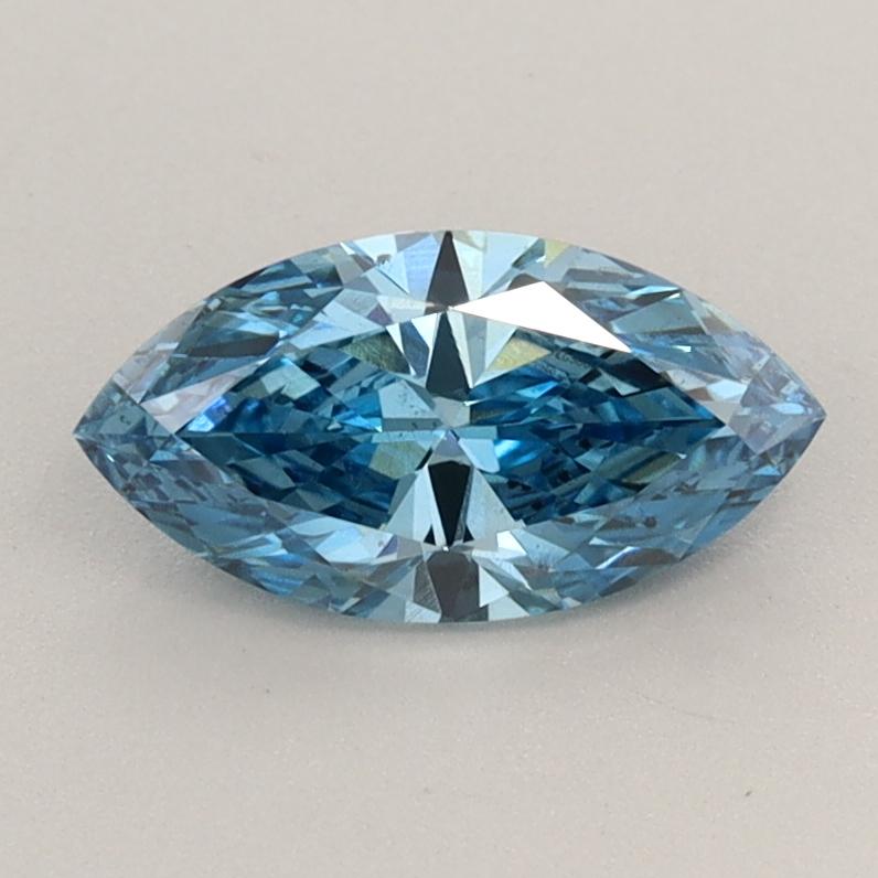 0.72 Ct. Fancy Vivid  Blue Marquise Lab Grown Diamond