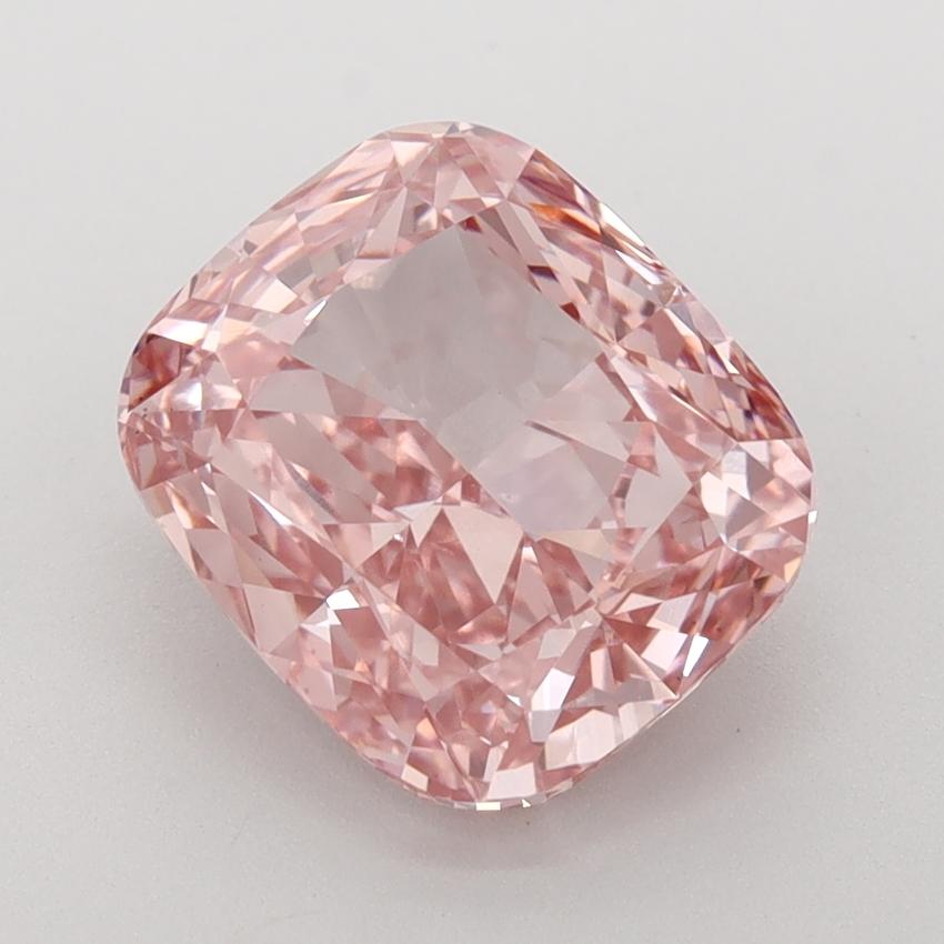3.53 Ct. Fancy Vivid  Pink Cushion Lab Grown Diamond